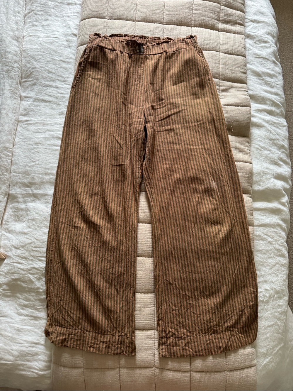 LA Relaxed Washed Stripe Linen Trouser